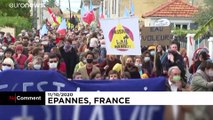 اعتراض با طبل و دهل به قطع درختان جنگل در فرانسه