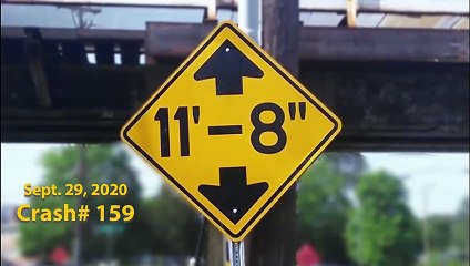 HVAC truck comes in hot and gets stopped cold at the 11foot8+8 bridge_