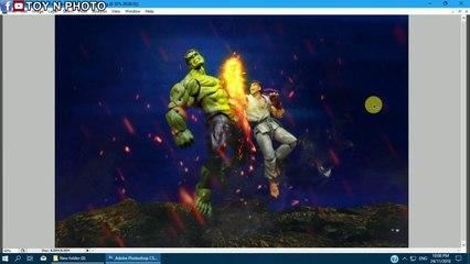 Photoshop Speed Art - Marvel Hulk VS Capcom Ryu Toy Photography