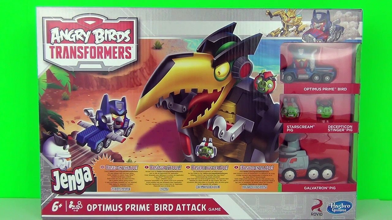 Angry Birds Transformers Jenga Optimus Prime Bird Attack Game Playset