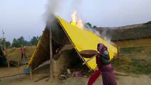 लखीमपुर खीरी- दबंगों ने दलित की झोपड़ी में लगाई आग