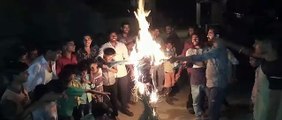 उच्च शिक्षा मंत्री मोहन यादव का  गांव रणायरा राठौर में पुतला जलाया, मोहन यादव ने वरिष्ठ राजपूतों पर