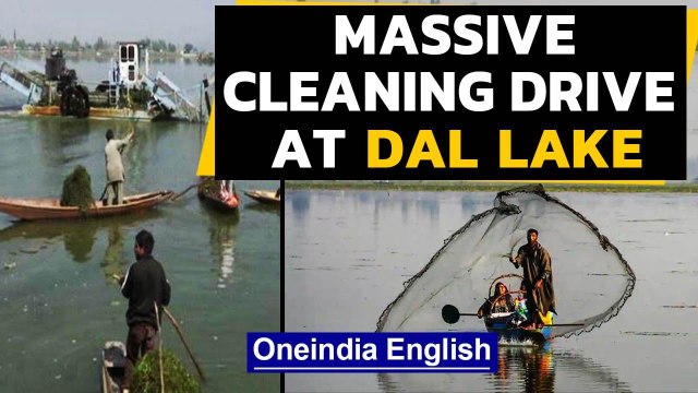 Dal lake in Srinagar undergoes massive cleaning ahead of winter tourism|Oneindia News