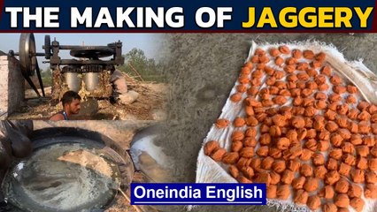 Gur (jaggery) made the desi way | India sugarcane season | Oneindia News