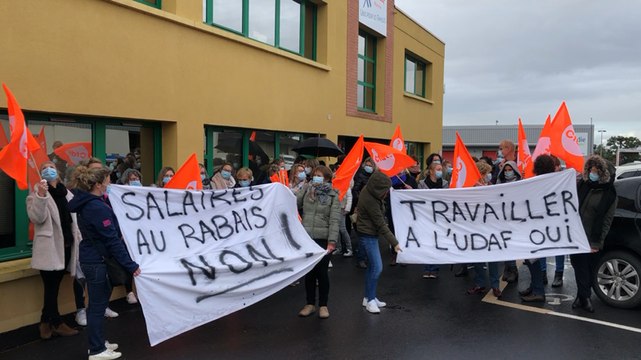 Manifestation des syndicats devant l’Udaf le 13 octobre