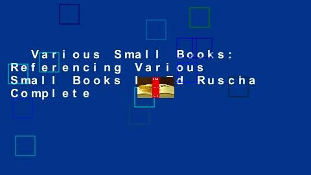 Various Small Books: Referencing Various Small...