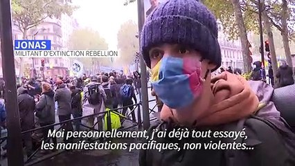Climat: action d'Extinction Rebellion devant le ministère de l'Environnement