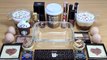 COFFEE SLIME Mixing makeup beads and glitter into Clear Slime Satisfying Slime Videos