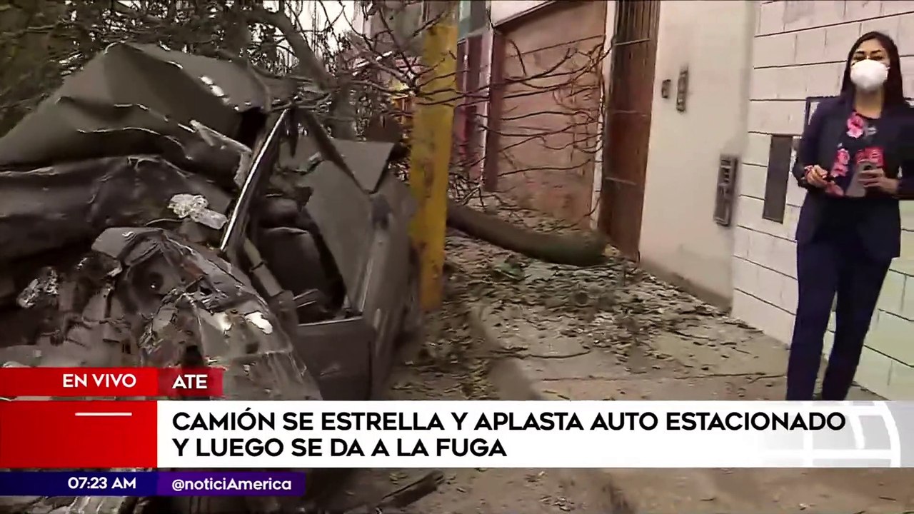 Camión choca contra auto y se da a la fuga | Primera Edición (HOY ...