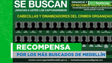 Recompensa por los más buscados de Medellín