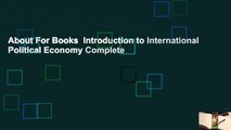 About For Books  Introduction to International Political Economy Complete