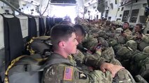 Paratroopers Static Line Jump From C-17