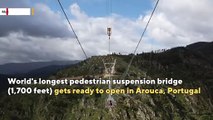 World's longest pedestrian suspension bridge opening in Portugal