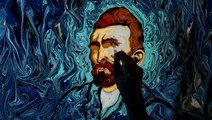 This artist recreates famous paintings on water using ebru