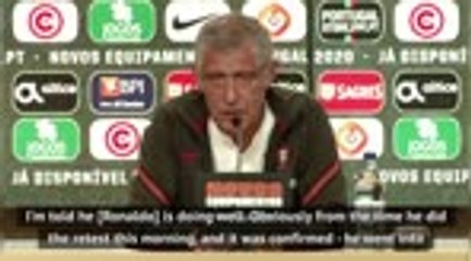 Скачать видео: Ronaldo doing well after positive coronavirus test - Portugal coach