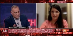 Macarena Olona (VOX) fulmina a Fortes y a TVE por no quitarse a Franco de la cabeza: 