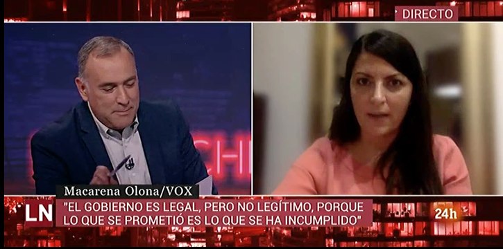 Macarena Olona (VOX) fulmina a Fortes y a TVE por no quitarse a Franco de la cabeza: ¡Con todo el respeto, ahora no por favor!
