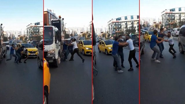 Esenyurt’ta taksici ile çekici şoförü arasında yol kavgası