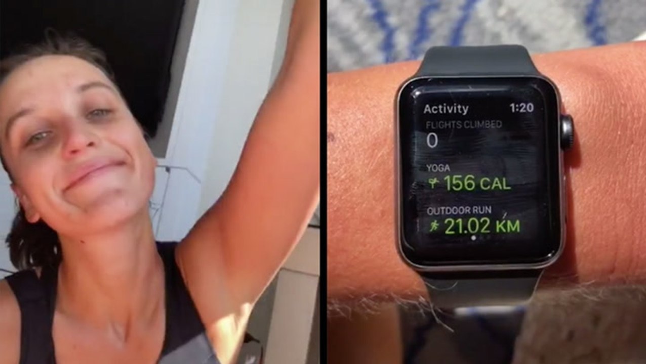 Woman Runs Half Marathon In Her Hotel Room During Quarantine