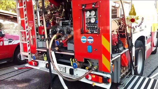 Sgonico (TS) - Autobus della linea 46 distrutto dalle fiamme (14.10.20)