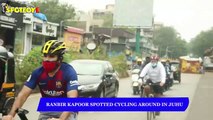 Ranbir Kapoor Spotted Cycling Around In Juhu | SpotboyE