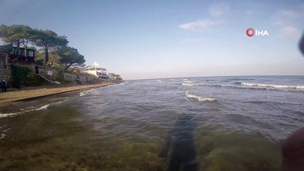 Denizde bulunan tarihi kalıntı araştırılıyor