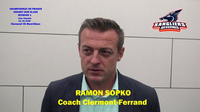 Hockey sur glace Interview de Ramon Sopko, Coach des Sangliers Arvernes - Clermont-Ferrand, 10/10/2020 (D1 – J-02 Clermont-Ferrand VS Mont-Blanc)