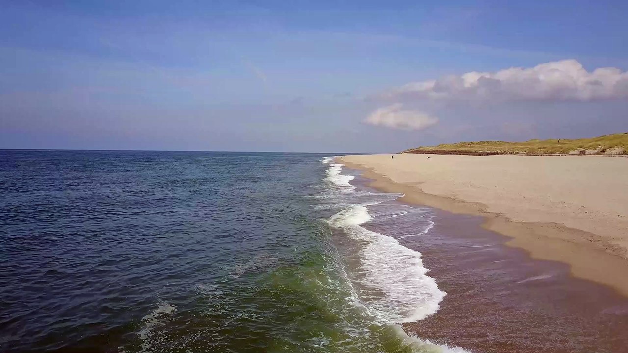 Couple walking down the beach natural beautiful royalty Free Stock no copyright video Free for commercial use dron dron aerial view (3)