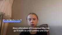 Climat: Greta Thunberg appelle Macron à 