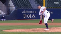 [스포츠 영상] 두산 유희관, '발'로 잡아낸 아웃카운트!