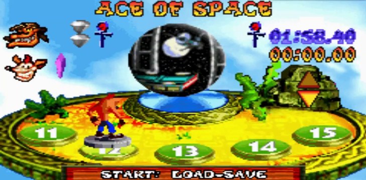 Crash Bandicoot : The Huge Adventure - Sunken City Level 13 - Game Boy Advance GBA