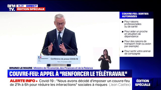 Bruno Le Maire: Les prêts garantis par l'État seront accessibles jusqu'au 30 juin 2021