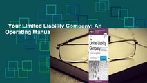 Your Limited Liability Company: An Operating Manual  For Kindle