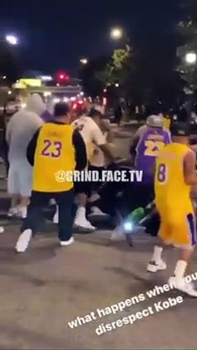 Insulta a Kobe en plena fiesta Lakers y acaba en batalla campal