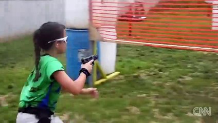This 10-year-old knows how to use a gun