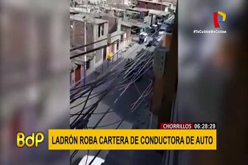 Chorrillos: delincuente roba cartera de un auto en marcha