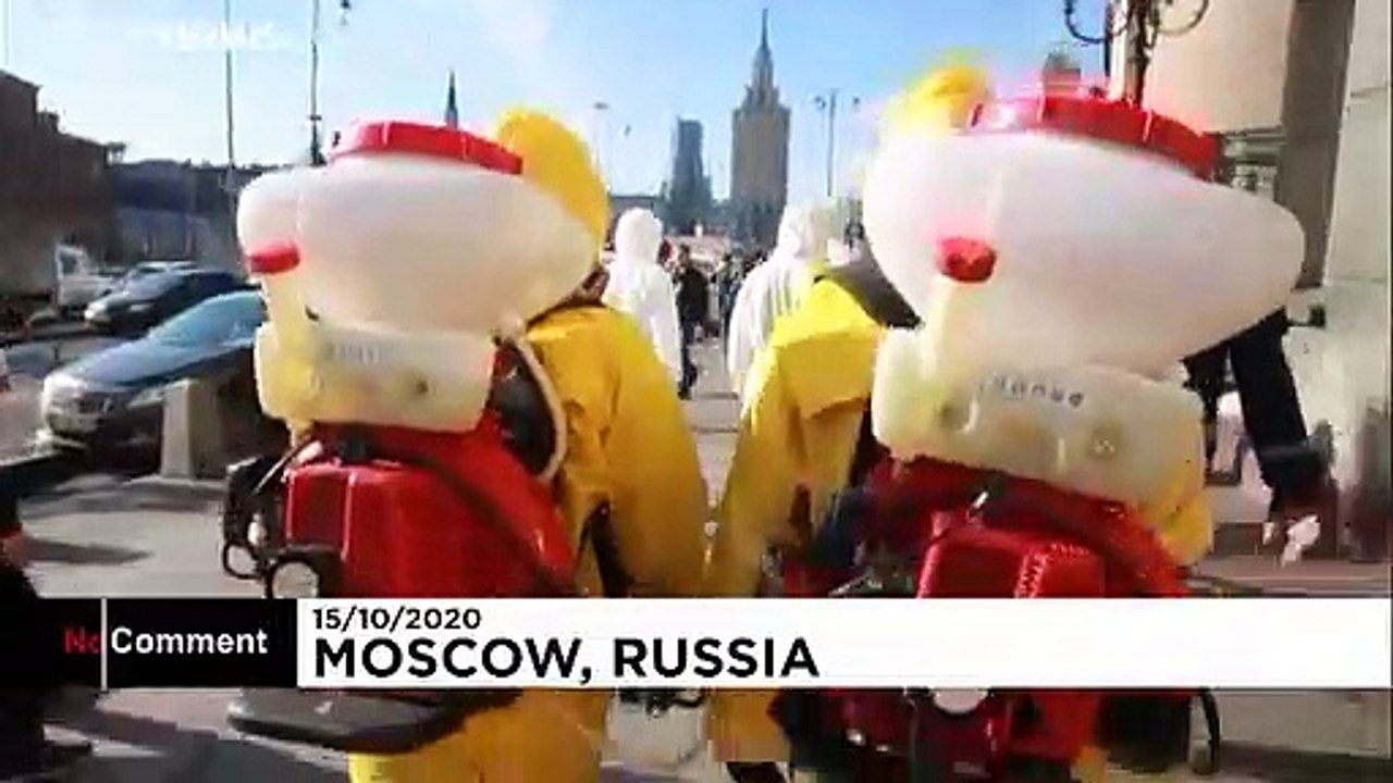 Moscow train stations disinfected as coronaviru...