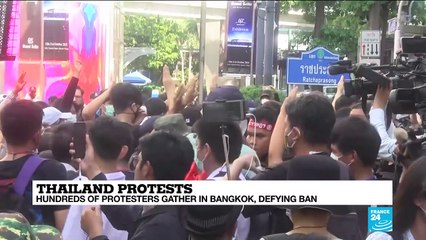 Thailand protests: Hundreds of protesters gather in Bangkok, defying ban