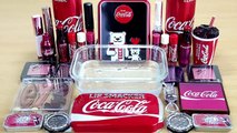 COLA SLIME Mixing makeup and glitter into Clear Slime Satisfying Slime Videos