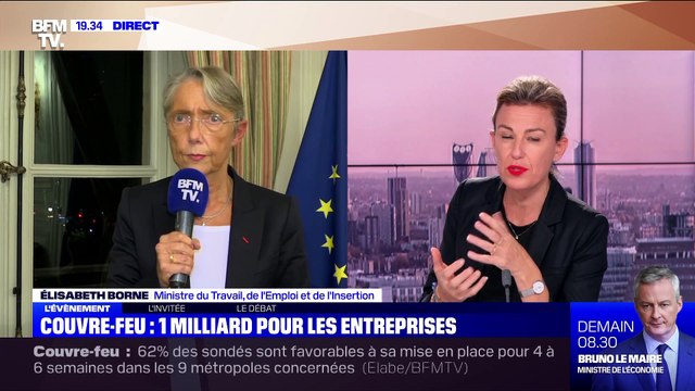 Élisabeth Borne: Le gouvernement est très conscient que les secteurs qui sont percutés par ce couvre-feu sont dans une situation qui est très difficile - 15/10