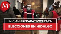 Entre cubrebocas y caretas, INE entrega paquetería electoral previo a elecciones en Hidalgo