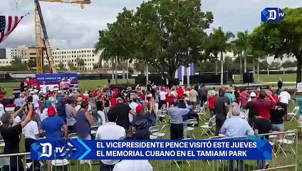 El vicepresidente Mike Pence visitó este jueves el Memorial Cubano en el Tamiami Park