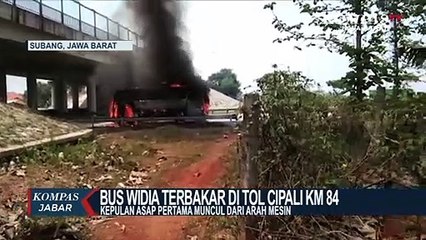 Bus Terbakar di Tol Cipali KM 84