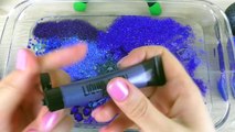 NAVY BLUE SLIME Mixing makeup and glitter into Clear Slime Satisfying Slime Videos