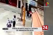 SJM: pareja de delincuentes a bordo de moto roban a vecinos