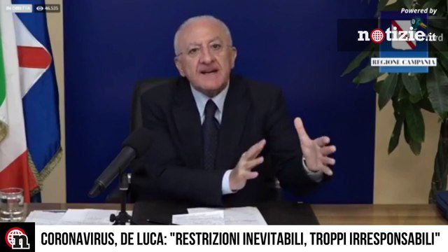 Coronavirus, De Luca Misure più restrittive adesso o dopo pagheremo conseguenze