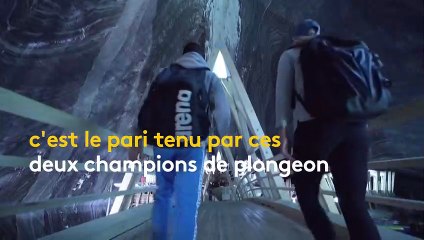 Plonger sous terre : pari tenu pour deux champions de plongeon