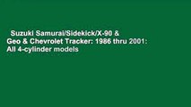 Suzuki Samurai/Sidekick/X-90 & Geo & Chevrolet Tracker: 1986 thru 2001: All 4-cylinder models