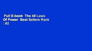 Full E-book  The 48 Laws Of Power  Best Sellers Rank : #2