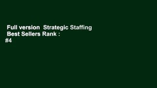 Full version  Strategic Staffing  Best Sellers Rank : #4